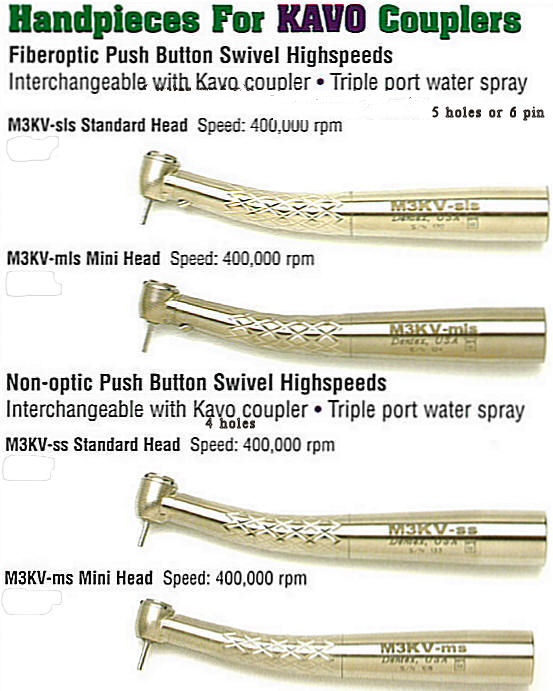 thumbnail image 2 of Yabangbang 5X Dental KV Style High Speed Push Button Handpiece – 4 Hole GB4 Quick Coupler, Autochuck, Pneumatic Air Powered 2 of 4